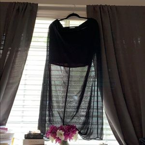 Black mini skirt with overlay